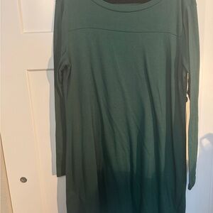 Green Long Sleeve Sweater Tunic Dress
